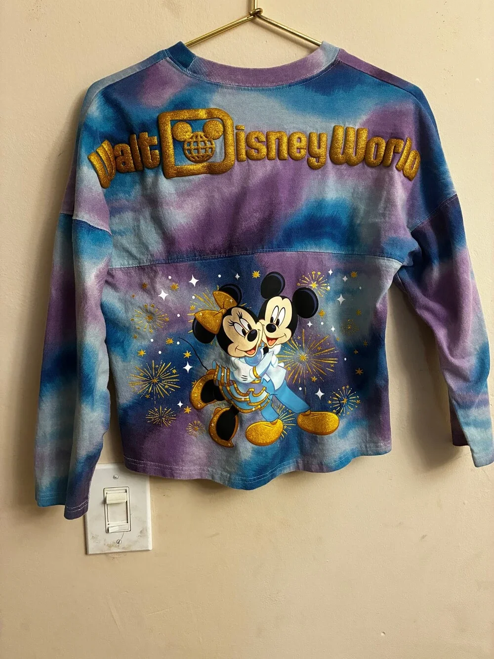 Disney World 50th Anniversary Mickey Minnie Tie Dye Spirit Jersey Youth L 10/12